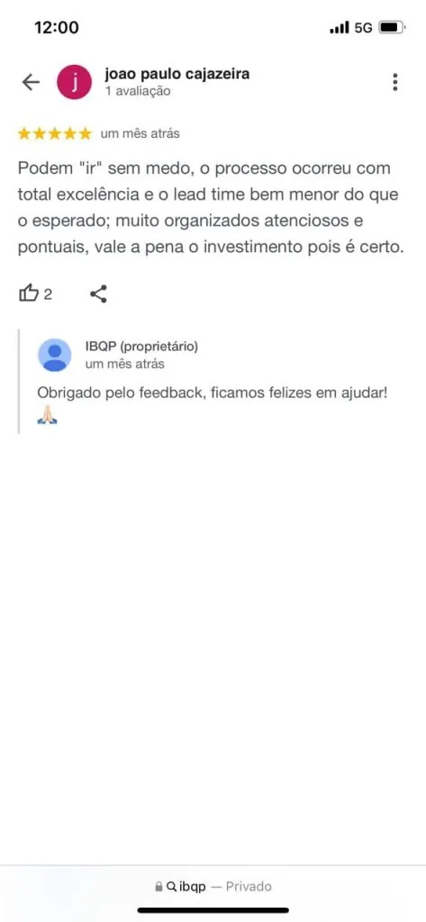 Mensagem de aluno