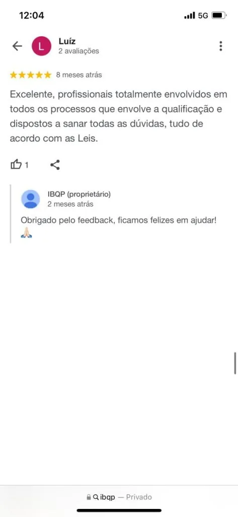Mensagem de aluno